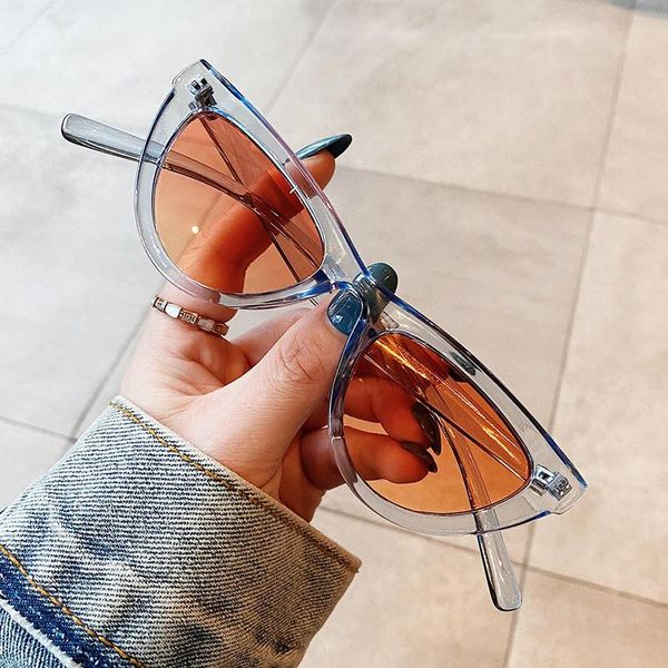 

sunglasses fashion seay cat eye small for women designer leopard sun glasses vintage eyewear classic black shades, White;black