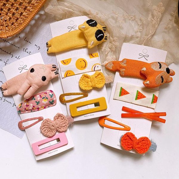 

hair accessories 2021 cartoon cloth fruit animal cute children hairpin clips for girls kids ornament barrettes headwear, Slivery;white