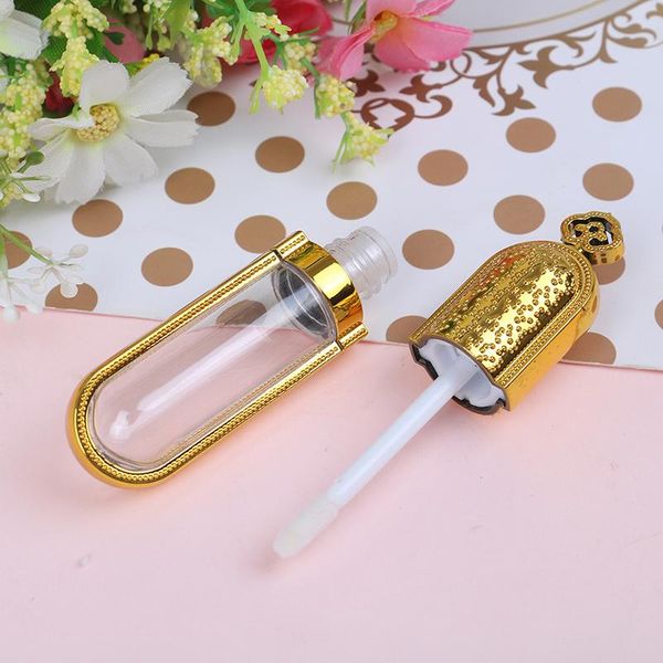 

storage bottles & jars refillable pretty tool 8ml gold empty plastic lip gloss tube bottle container
