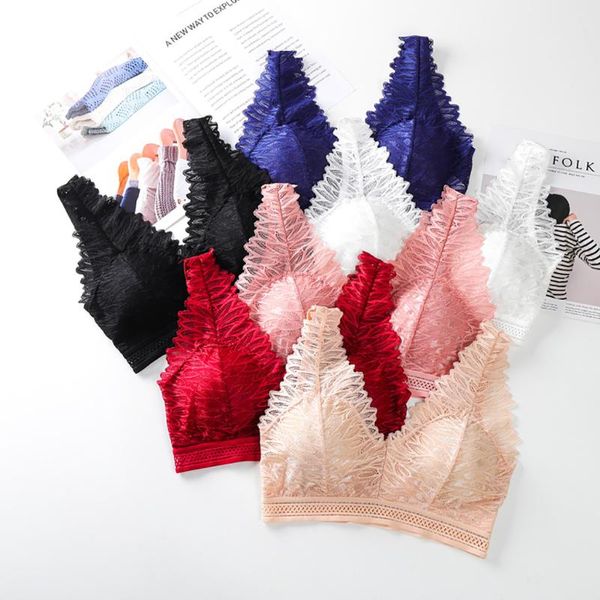 

bustiers & corsets 2021 arrival women push up wireless lace bra tube bralette underwear lingerie beauty back full cup, Black;white