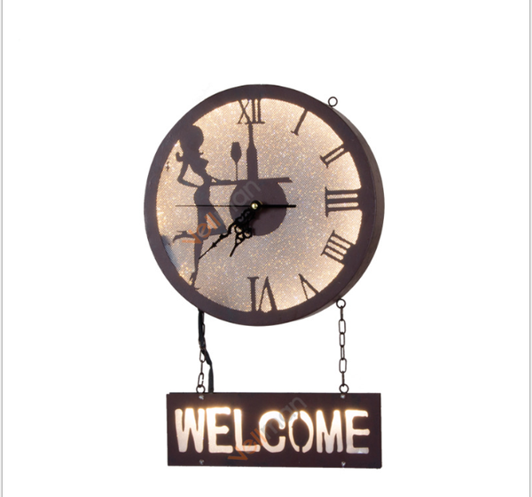

wall lamp retro industrial beauty clock restaurant club cafe el