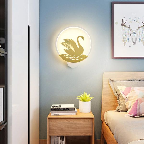 

wall lamp fss nordic deer cute pattern round led children's room bedroom bedside aisle decorative