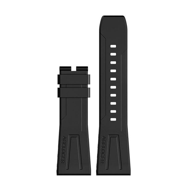 

watch bands black rubber strap with 316l stainless steel buckle width 26mm agelocer original spare part, Black;brown