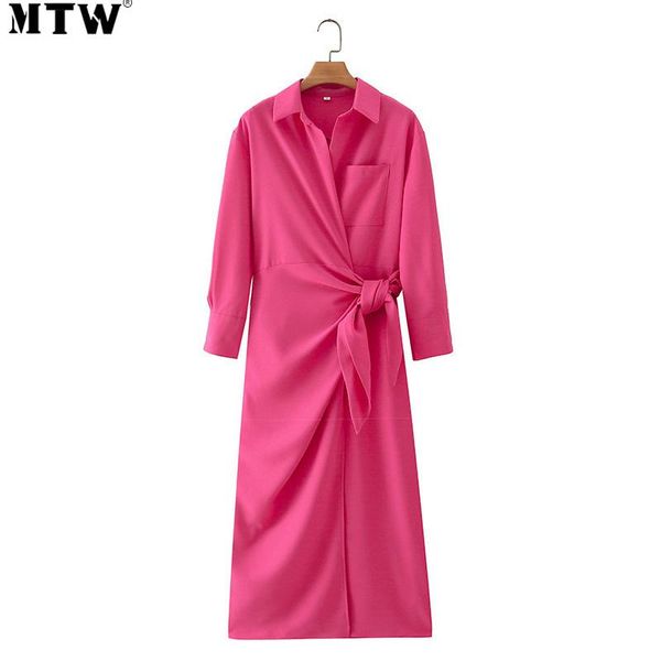 

casual dresses 2021 wrap summer autumn bow tie kimono women shirt dress ladies long sleeve chic pink office maxi, Black;gray