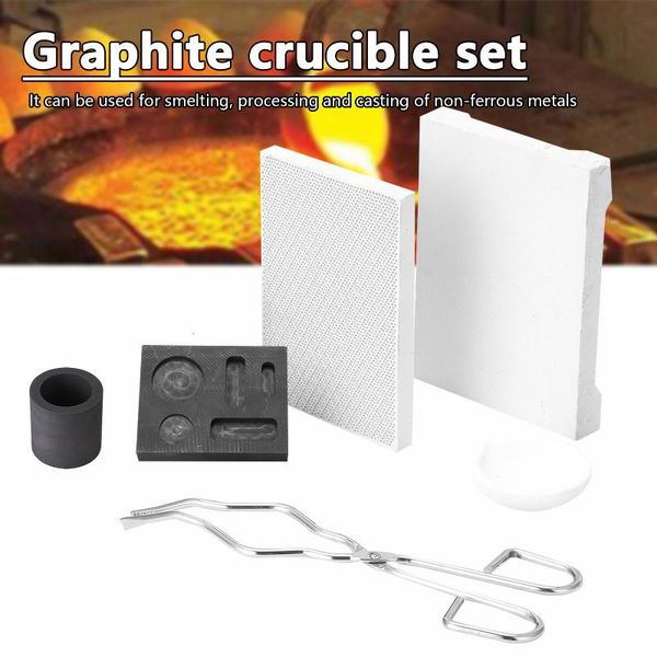 

professional hand tool sets 4pcs graphite crucible set ingot mold torch melting casting kit high temperature and corrosion resistant
