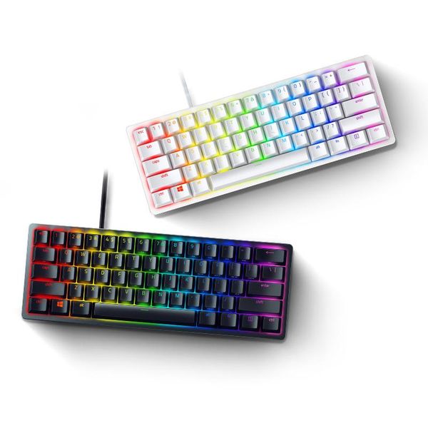 

keyboards razer huntsman mini gaming mechanical keyboard clicky optical/linear switch 61 keys wired rgb for pc gamer balck/silver