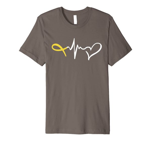 

Childhood cancer awareness Heart Gold Ribbon Heartbeat Premium T-Shirt, Mainly pictures