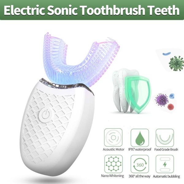 

smart electric toothbrush 360 degrees automatic sonic u shaped ultrasonic tooth brush usb charging