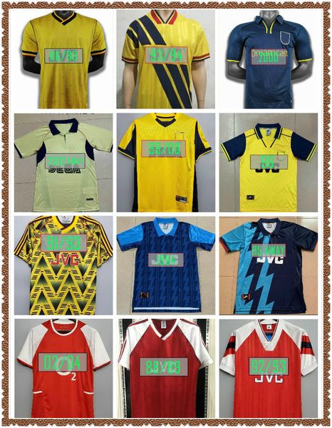 

adams merson henry retro soccer jersey wright viera pires campbell petit platt 07 08 98 99 bergkamp rosicky reyes keown v.persie overmars fo, Black;yellow