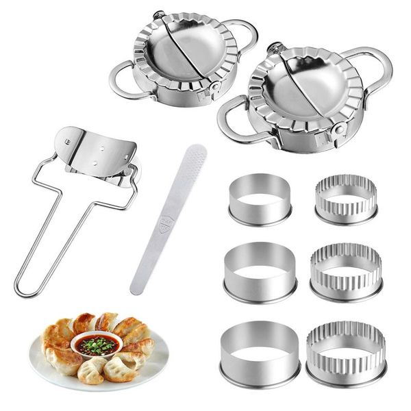 

baking & pastry tools dumpling maker and cutter set, press stainless steel empanada press/pie ravioli molds kitchen accessories