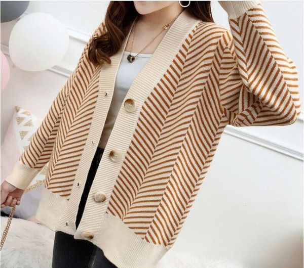 

women's sweaters discount promotion loose sweater tide cardigan color matching long-sleeved, White;black