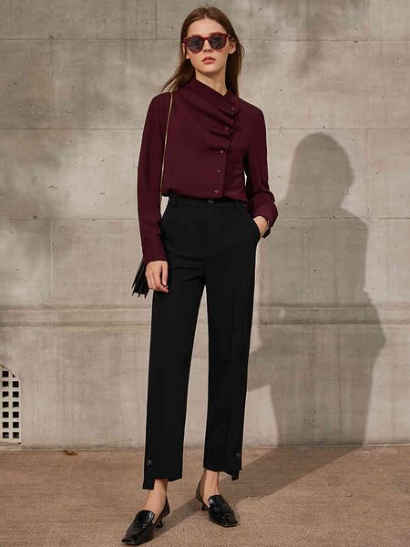

women's pants & capris calÃ§a minimalista feminina, calÃ§as de terno para mulheres primavera verÃ£o, lisa, comprimento longo, 12140035 g2n, Black;white