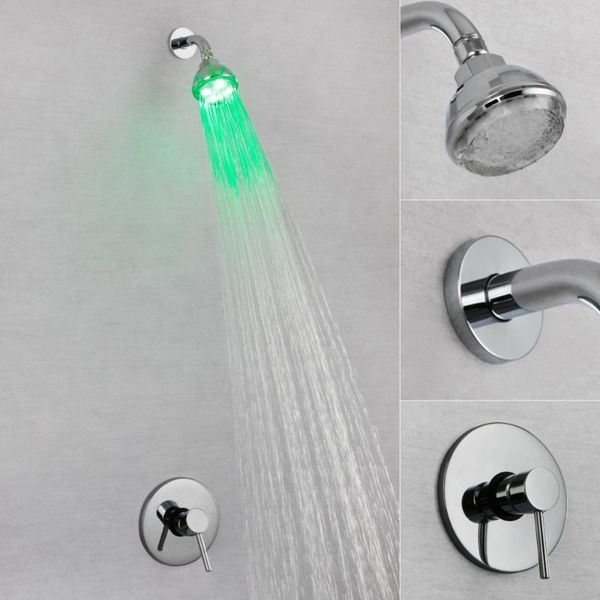 

modern mixer faucet color changing shower set with led light bathroom sets