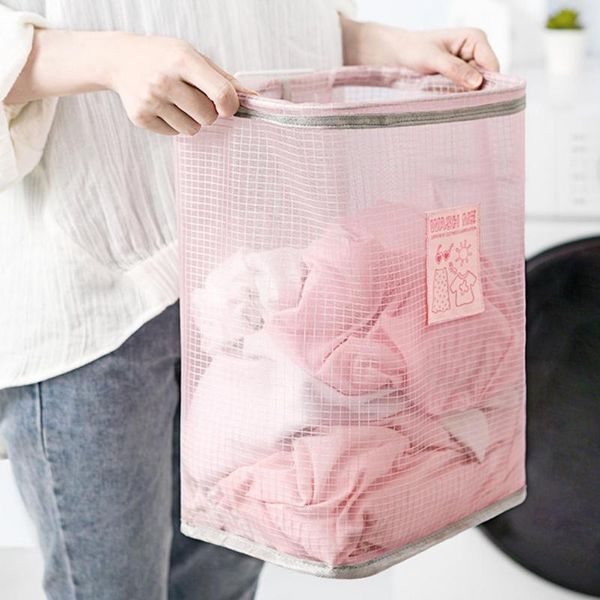 

storage bags laundry hamper convenient wall-mounted nylon all-purpose dirty clothes basket for home
