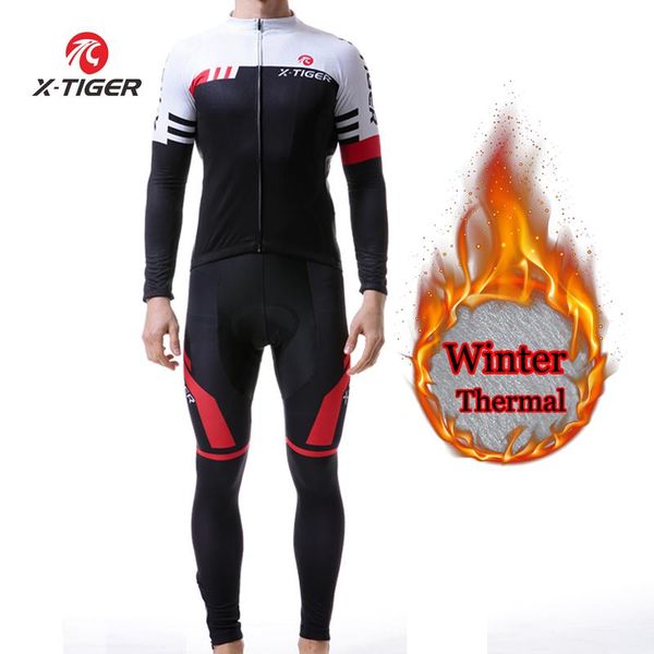 

racing sets x-tiger winter mens cycling clothing long sleeve jersey pro uniforms reflective jacket warm sportswear 2021, Black;blue