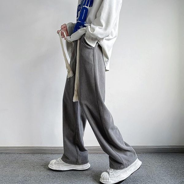 

men's pants men autumn winter sport joggers sweatpants neutral streetwear trousers korean-style straight drawstring male loose casual, Black