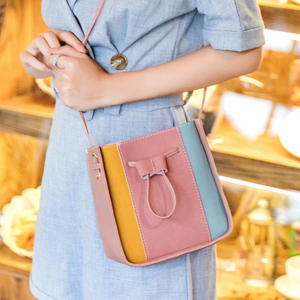 

evening bags casual crossbody bag for women striped bucket shoulder luxury pu leather hit handbag messenger