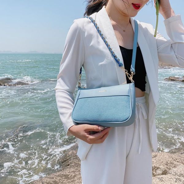 

evening bags summer female shoulder bag multifunction fashion women messenger blue vacation travel small wallet light delicate