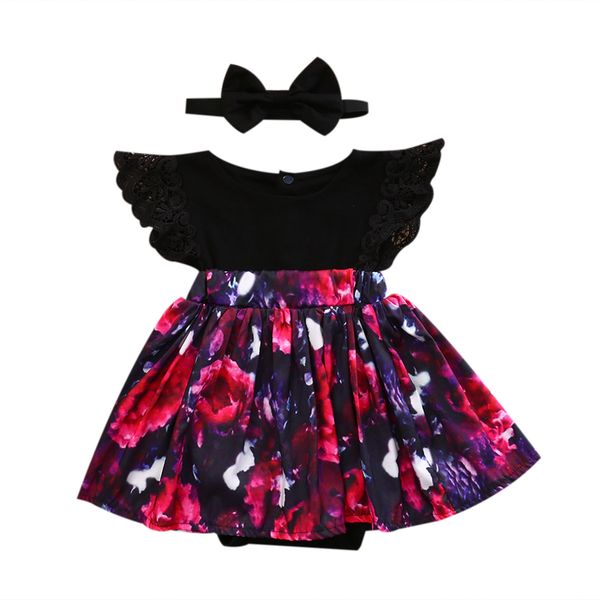 Citgeett Toddelr Kid Menina Baby Girl Matching Floral Jumpsuit Princesa Romper Dress Dress Set 0-7Y Q0716