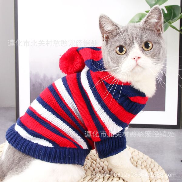 

cat cloth autumn winter warm pet sweater british style two legged short be cat knitted pullover dog