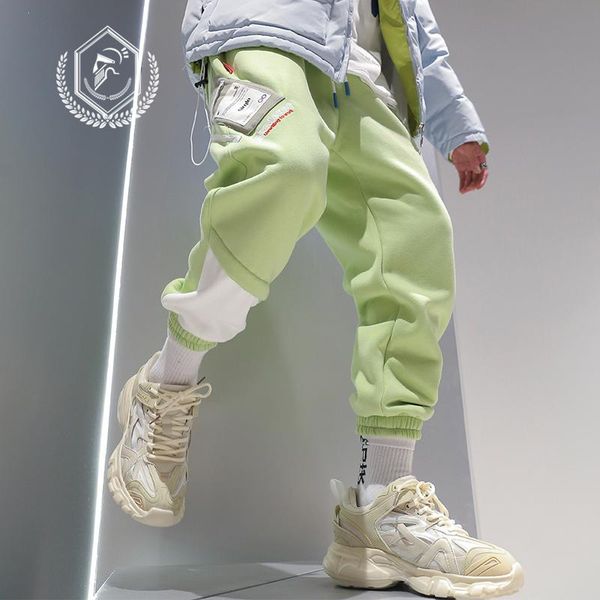 

men's pants golomise men loose fleeve heavyweight harem jogger safari style patchwork ankle-length hip hop, Black