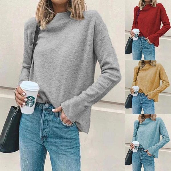

women's sweaters wepbel sweater clothing pullover women autumn winter casual turtleneck solid color long-sleeve, White;black