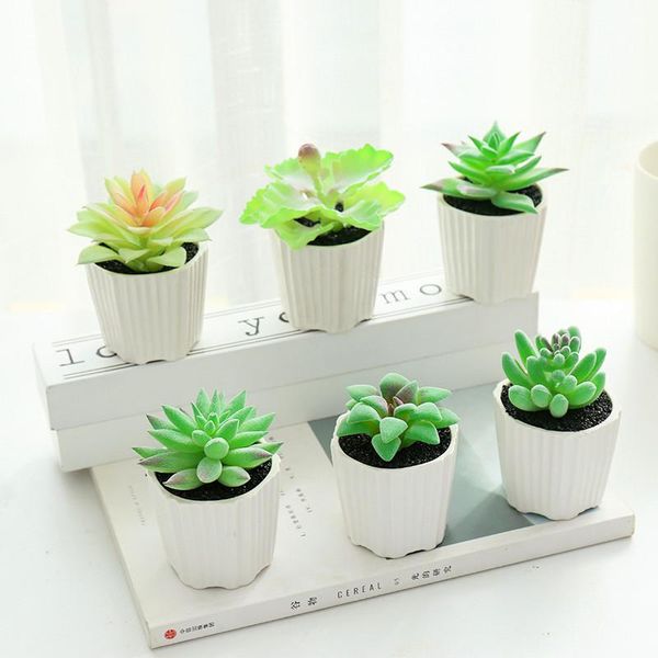 

decorative flowers & wreaths one set potted artificial succulents plants flower home arrangement accessories deskbonsai fake grass