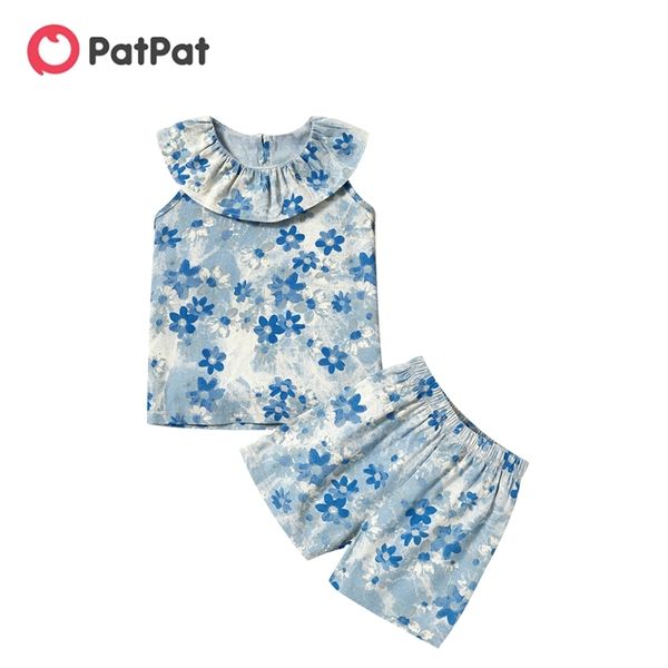 

arrival summer 2-piece toddler girl floral flounce and shorts set 210528, White