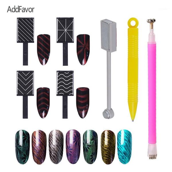 

addfavor cat eye gel magnet stick diy manicure tools uv polish line strip flower drawing pen magic 3d nail art1, Red;pink
