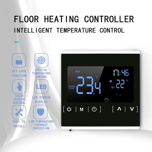 

smart home control wifi lcd touch screen warm floor heating room thermostat ac85-240v water temperature controller