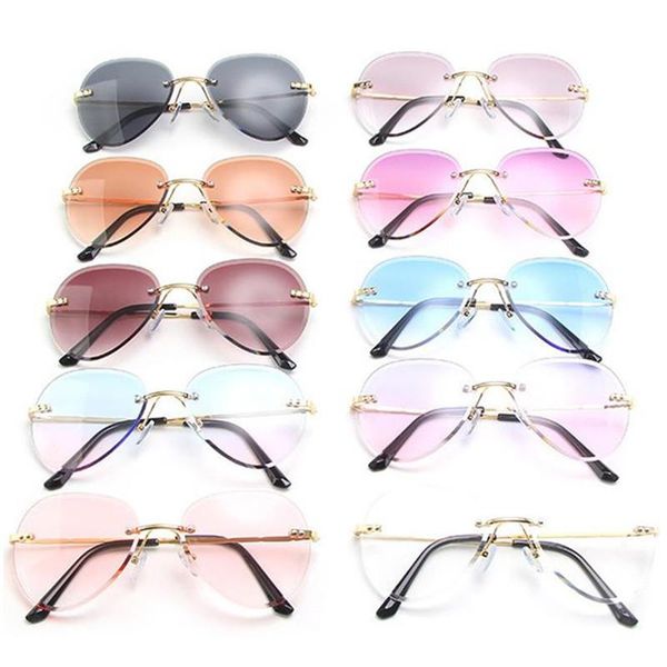 

sunglasses fashion women pochromic personality sun glasses rimless goggles anti-uv spectacles trimming eyeglasses ornamental, White;black