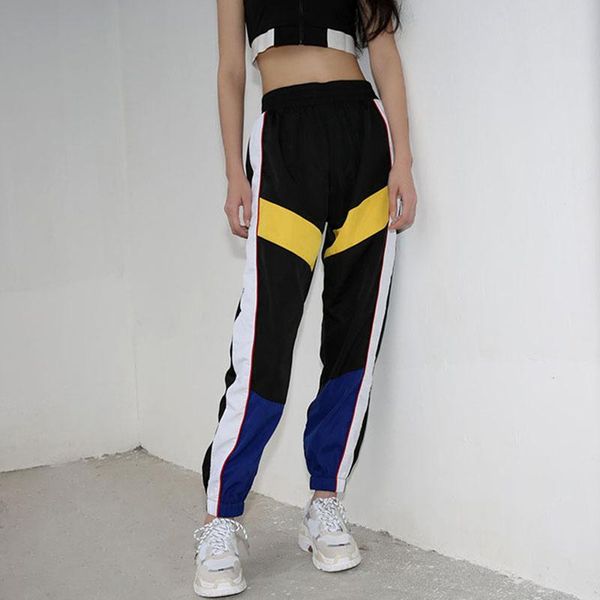 

women's pants & capris winter cotton harm high waist women warm long striped patchwork front bandage casual pencil sweatpants, Black;white