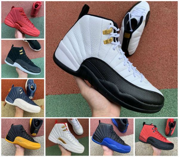 

2021 discount designer man basketball shoes 12 bulls cny royal unc university blue 12s reverse flu taxi play mens outdoor, Black