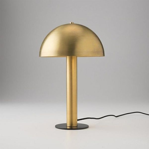 

table lamps simple golden mushroom head lamp bedroom designer metal desk modern living room led standing lampara
