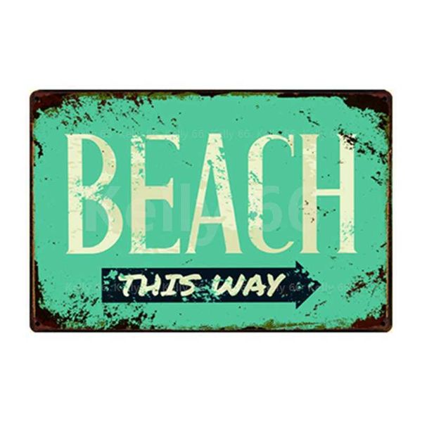 

beach bar surf this way i love summer everday tin metal sign home decor bar wall art painting 20*30 cm size jt-58