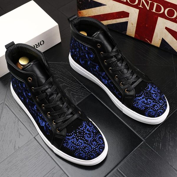 

new european station embroidery is recreational boot korean edition vogue plank shoe zapatillas hombre b12, Black