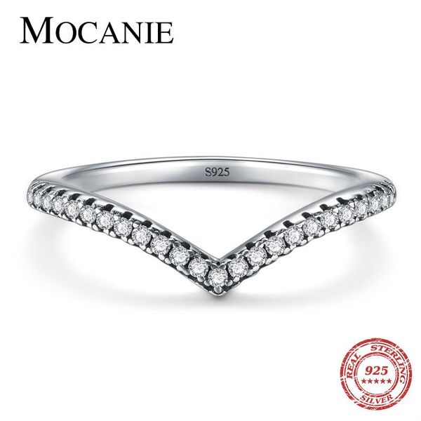 

mocanie 100% 925 sterling silver water droplet clear cz finger rings for women wedding engagement jewelry girlfriend gift cluster, Golden;silver