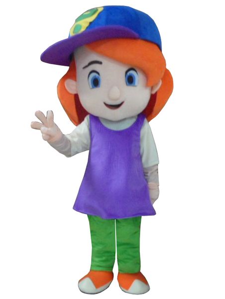 

mascot costumes colorful baseball girl mascot orange hair plush cartoon costume advertising game easter carnival party size, Red;yellow