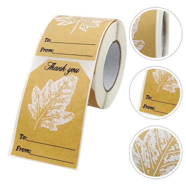 

gift wrap 1 roll self-adhesive stickers label wrapping present decor (brown)