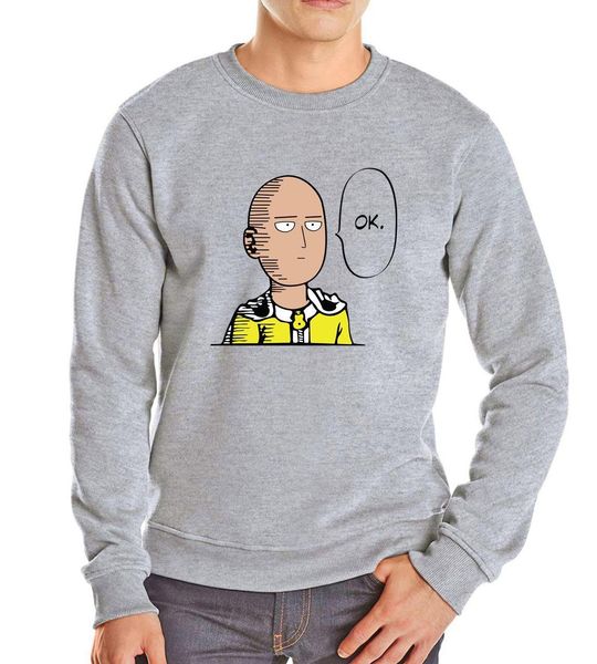 

men's hoodies & sweatshirts autumn arrival one punch man hero saitama oppai hoodie cosplay costume character printing hooded hoodi, Black