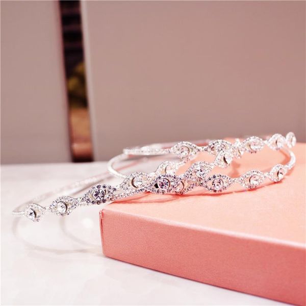

hair clips & barrettes 2021 korea style long tassel bling rhinestone headband for women exquisite hairclip wedding accessories jewelry, Golden;silver