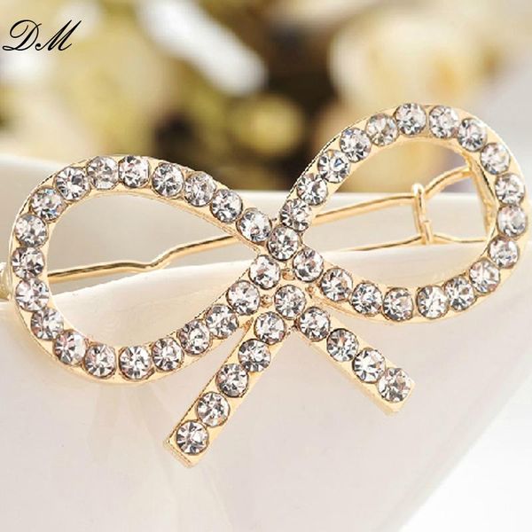 

hair clips & barrettes fashion bow hairpin side-knotted clip acrylic accessories for b044 2pcs, Golden;silver