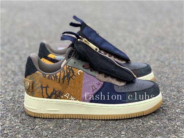 

shoes travis scottss 1s multi color stitching zipper suede women szie 36-45