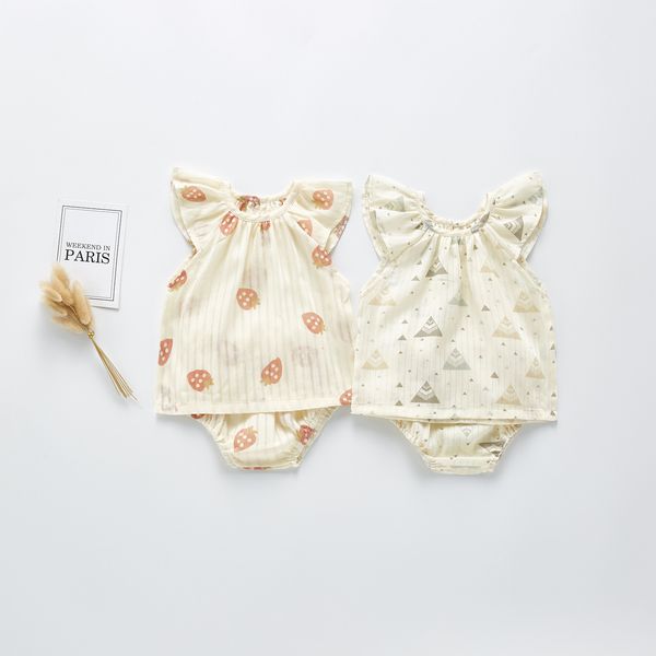 

newborn baby girl clothes summer outfits printed +pp shorts suit infant girl cotton clothing set cute princess baby costume, White