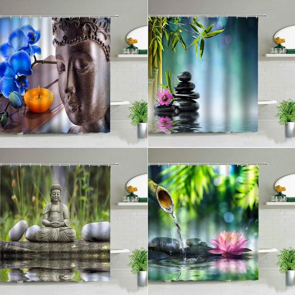 

shower curtains buddhism theme bath curtain bathroom