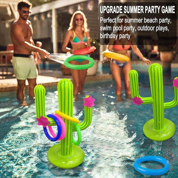 

pool & accessories 5pcs/set inflatable cactus ring toss game toys party supplies indoor outdoor for kids adults
