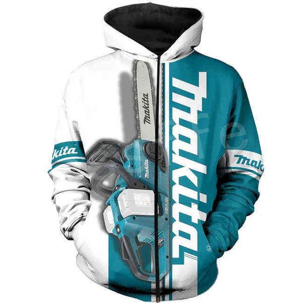 

chainsaw worker tool instrument funny tracksuit fashion 3d printed casual hoodies/sweatshirts/jacket men women drop 211106, Black