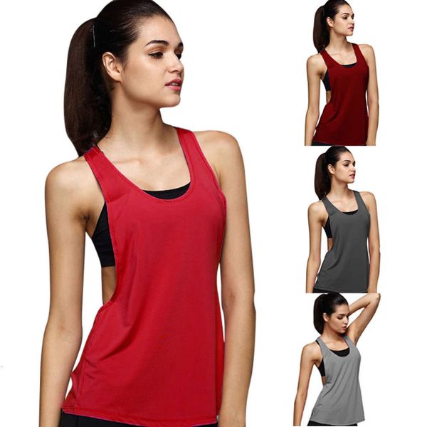 

yoga summer sports women's vest slim solid color t-shirt, White