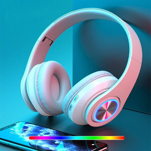 

& mp4 players headsets gamer headphones blutooth surround sound stereo wireless earphones usb microphone colourful light pc laptop