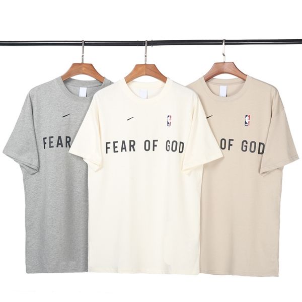 

correct version of fog fear of god main line joint short-sleeved loose high street holiday casual ost shirt men and women, White;black